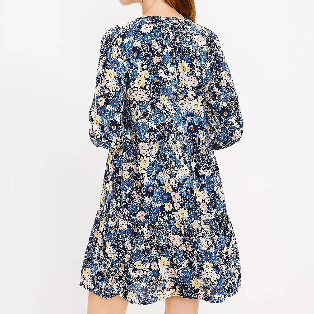 LOFT Dessert Garden Tiered Pocket Dress - Picture 2 of 3